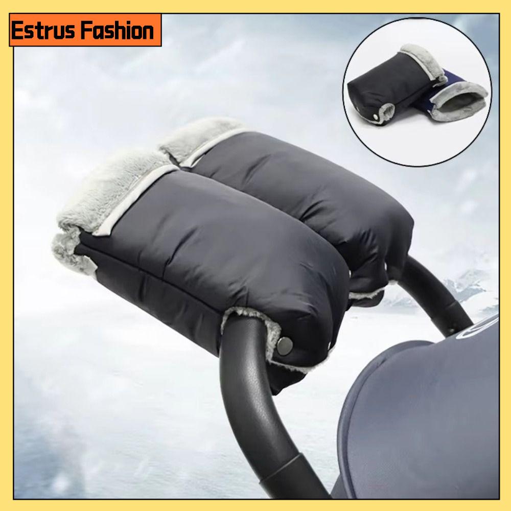 ESTRUS FASHION Không thấm nước Bọc Tay xe đẩy em bé Dày Ấm áp Găng tay xe đẩy Mùa đông Phụ kiện xe đẩy Cho 2 cái