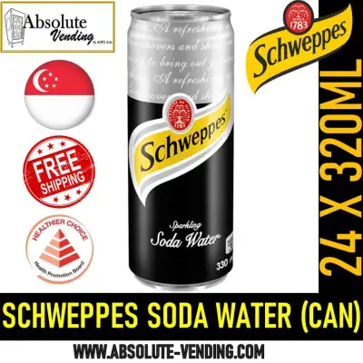 SCHWEPPES Soda Water 320ML x 24 (CAN)- FREE DELIVERY within 3 working days!