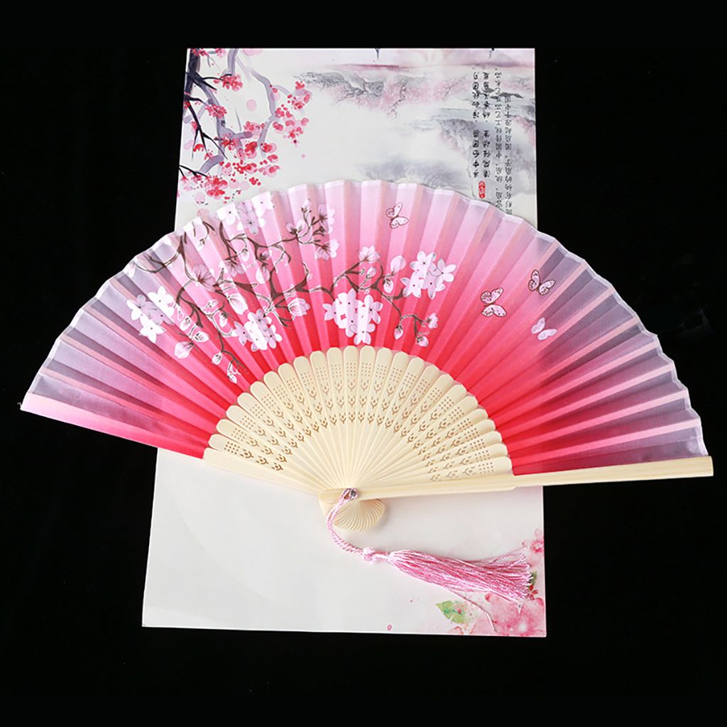 FUTUI Multi-pattern 1 pcs Colorful Bamboo Wooden Summer Gift Vintage Style Dance Hand Fan Fan Crafts Folding Fan Home Decoration