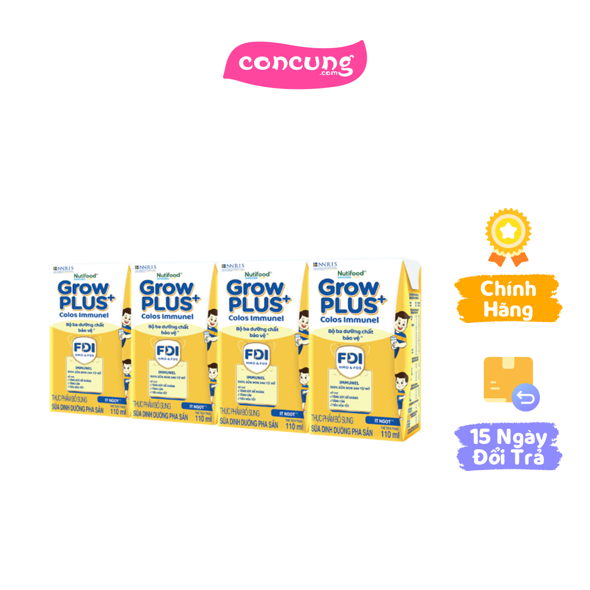 Thực phẩm bổ sung sữa dinh dưỡng pha sẵn GrowPLUS+ Colos Immunel 4x110ml (trên 1 tuổi)