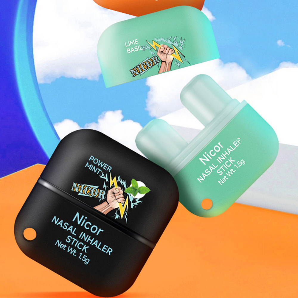 Tattie 💘【24H Fast Shipping】 💘 Nicor Energy Nasal Inhaler Stick Liver Cleansing Nasal Herbal Box Double Hole Refreshing Stick Sleepy Driving Cool Oil Inhaler Stick Mild and Soothing Nasal Aspirator ราคา  18 บาท*ส่งฟรี