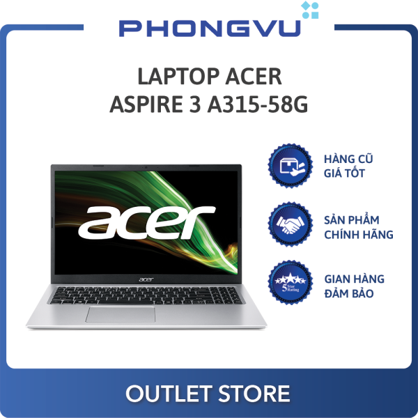 Laptop Acer Aspire 3 A315-58G-50S4 (NX.ADUSV.001) (i5-1135G7) (Bạc) - Laptop cũ