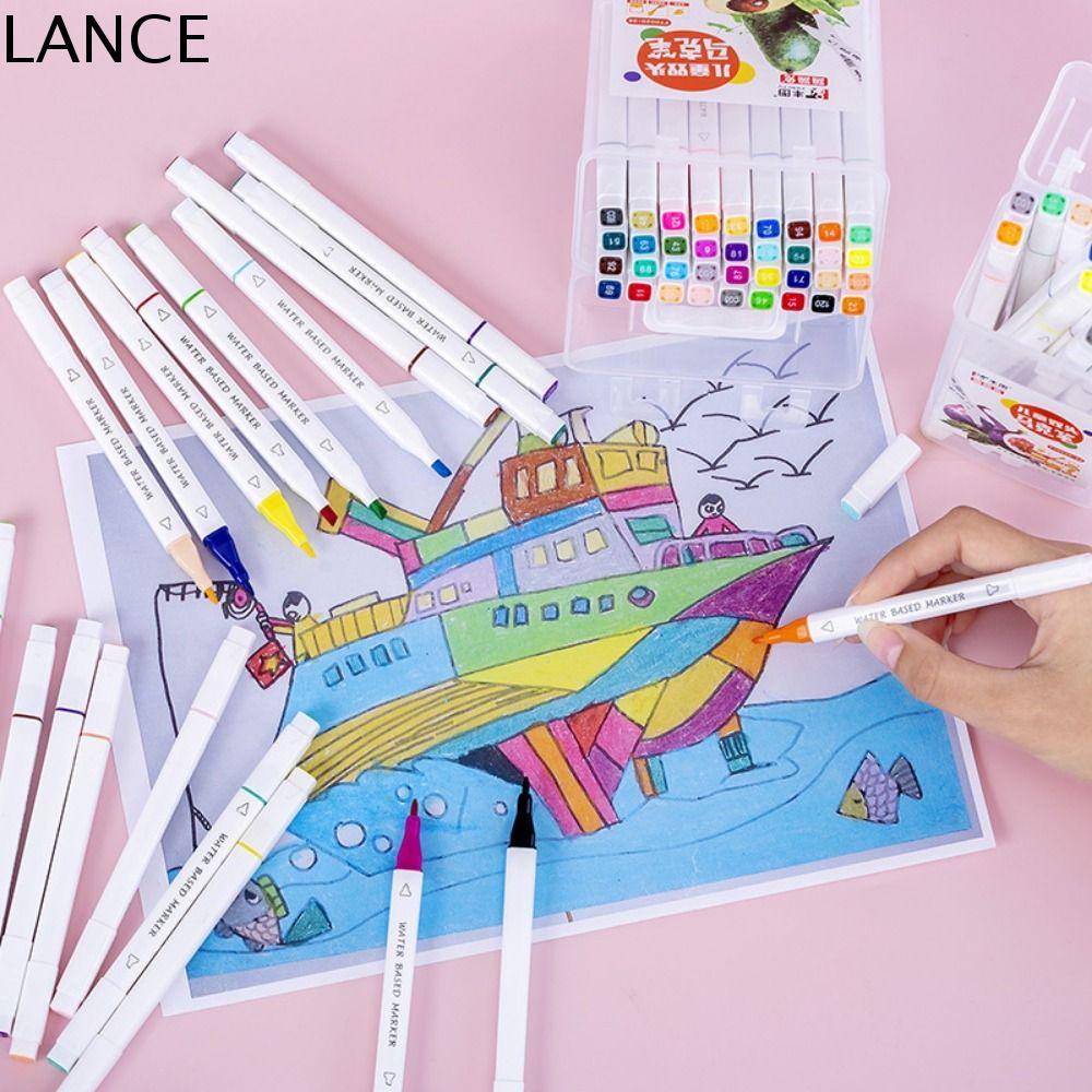 LANCE 12-36 màu Bút Đánh Dấu nghệ thuật Hai đầu Nhanh khô Bút Vẽ Đồ dùng nghệ thuật Không mùi Bút đánh dấu Họa Sĩ