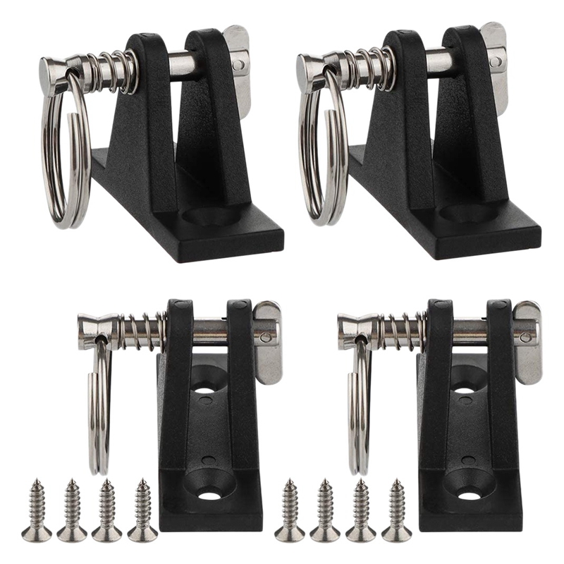 4 Pcs Marine Grade Nylon Top 90 degree Plastic Deck Hinge with Pin and Ring 316 Stainless Steel Installation Screws