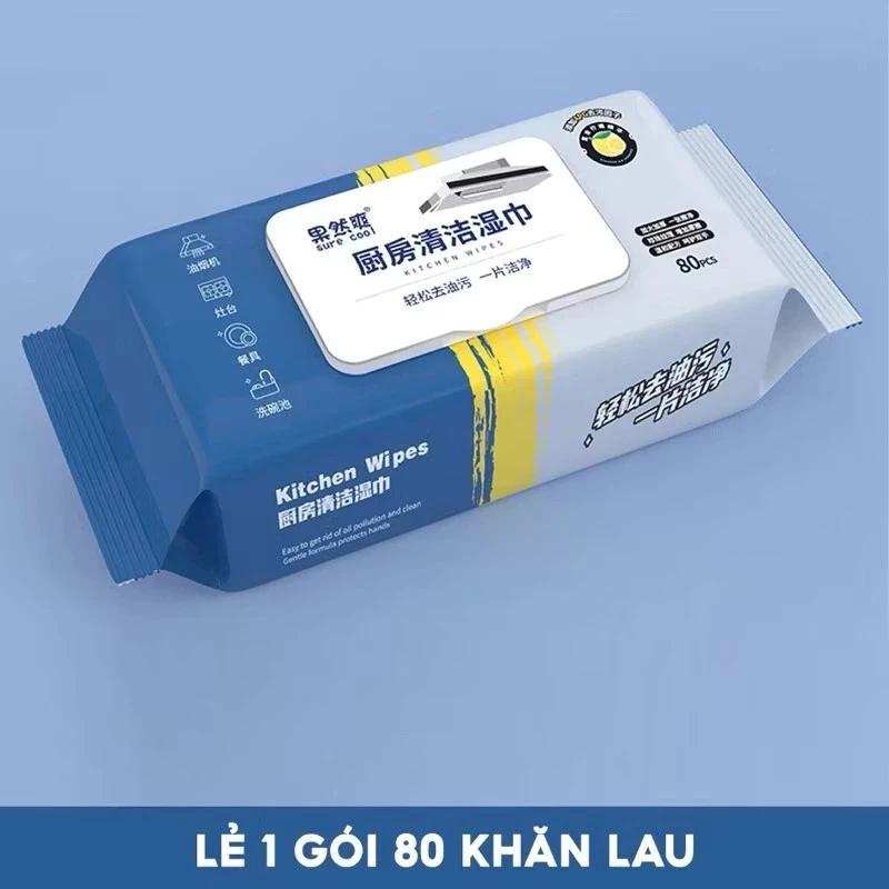 Thùng 10 Gói Khăn ướt Lau bếp đa năng 1 gói 80 miếng Siêu tiết kiệm Lau cực sạch