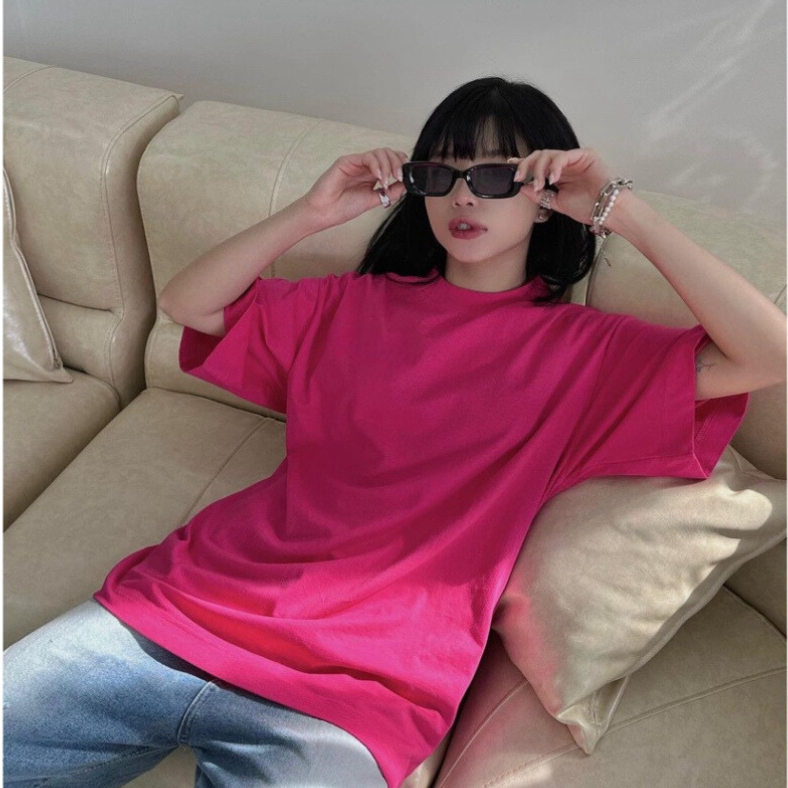 Áo thun local brand unisex pink basic, áo phông unisex 100% cotton 2 chiều basic tee