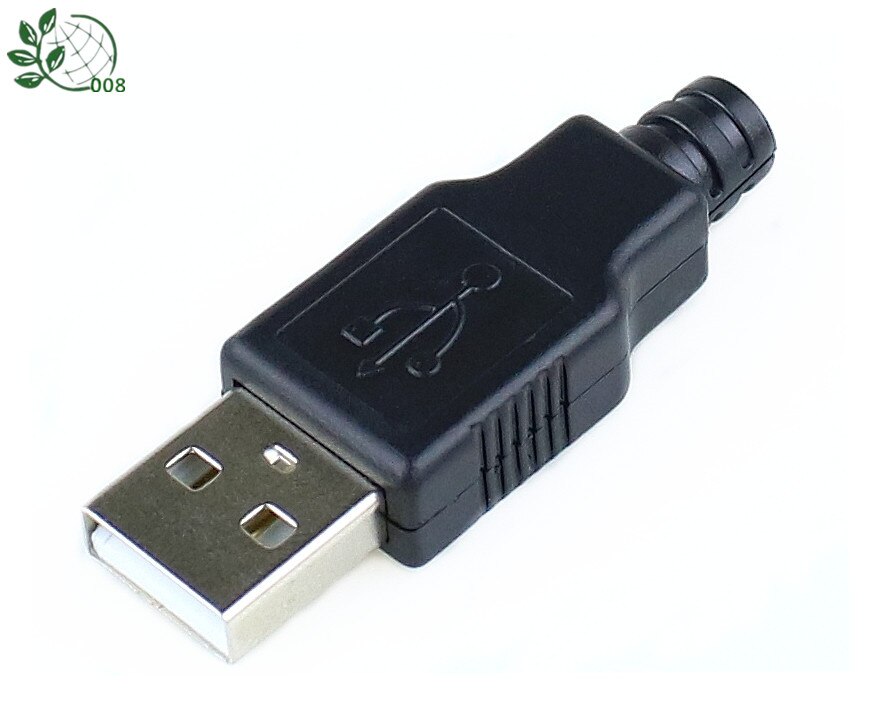 10 cái loại một nam USB 4 pin cắm ổ cắm nối với nhựa màu đen Bìa