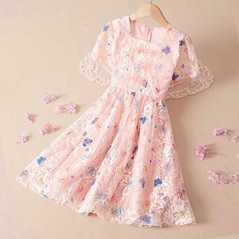 NW cô gái Đầm công chúa 3 đến 4 đến 5 đến 6 đến 7 đến 8 đến 9 đến 10 đến 11 đến 12 tuổi cô gái mùa hè trẻ em váy tay Ngắn váy quà tặng sinh nhật cho bé gái