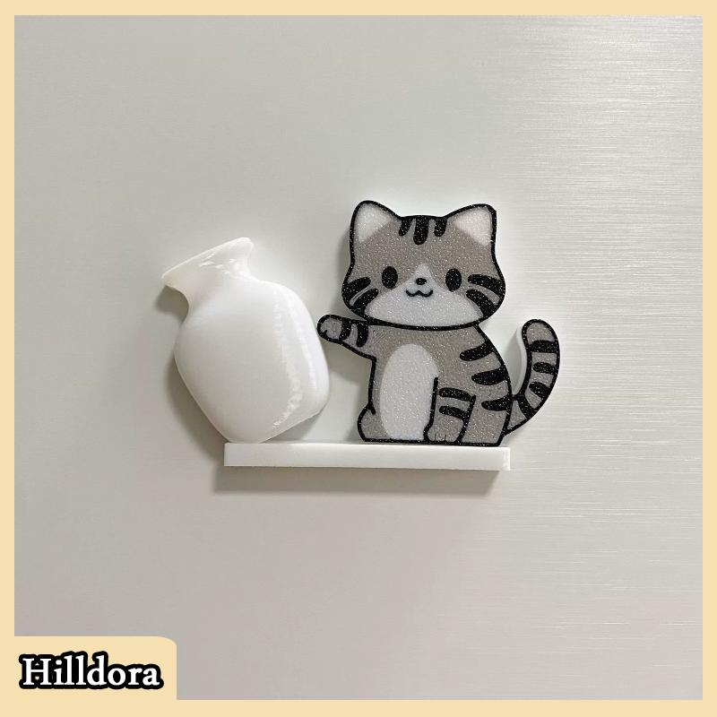[Hilldora] Mèo Đẩy Bình Nam Châm Tủ Lạnh Trang Trí Nội Thất Tủ Lạnh Nam Châm Mèo Râu Bộ Sưu Tập Hộp Tưởng Niệm Nhà Văn Phòng Trang Trí Nội Thất Cho Món Quà - 2