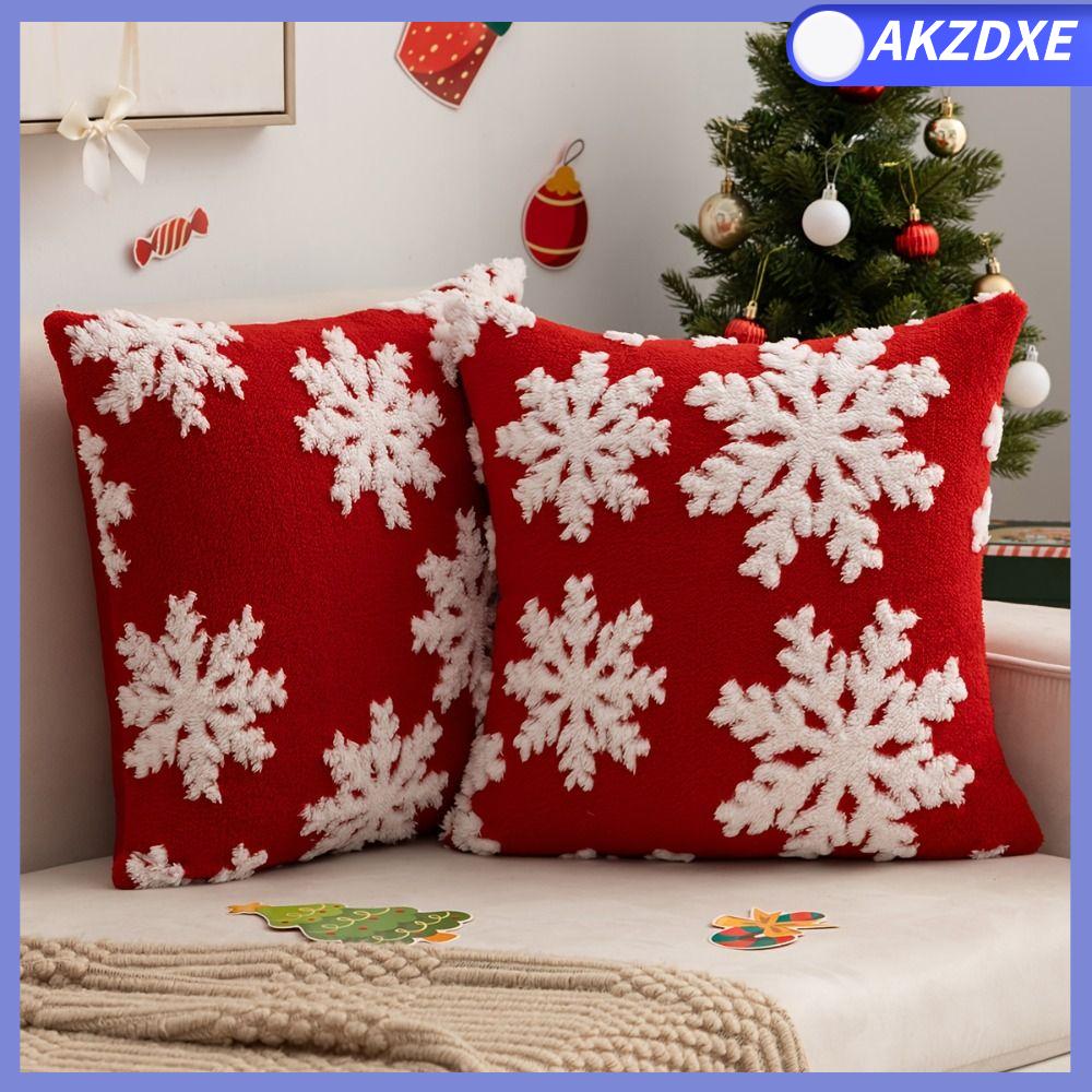 AKZDXE Bông tuyết Áo gối Giáng sinh Đồ nhồi bông 45×45cm Áo đệm ghế sofa  Mềm mại Vỏ gối Trang trí nhà cửa