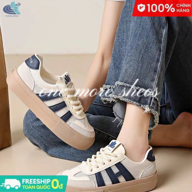 YUNGUANG Giày nhỏ màu trắng cho nữ giày nữ mới giày mọi trận giày lưới thoáng khí mùa hè cho nữ giày thể thao thông thường đế dày