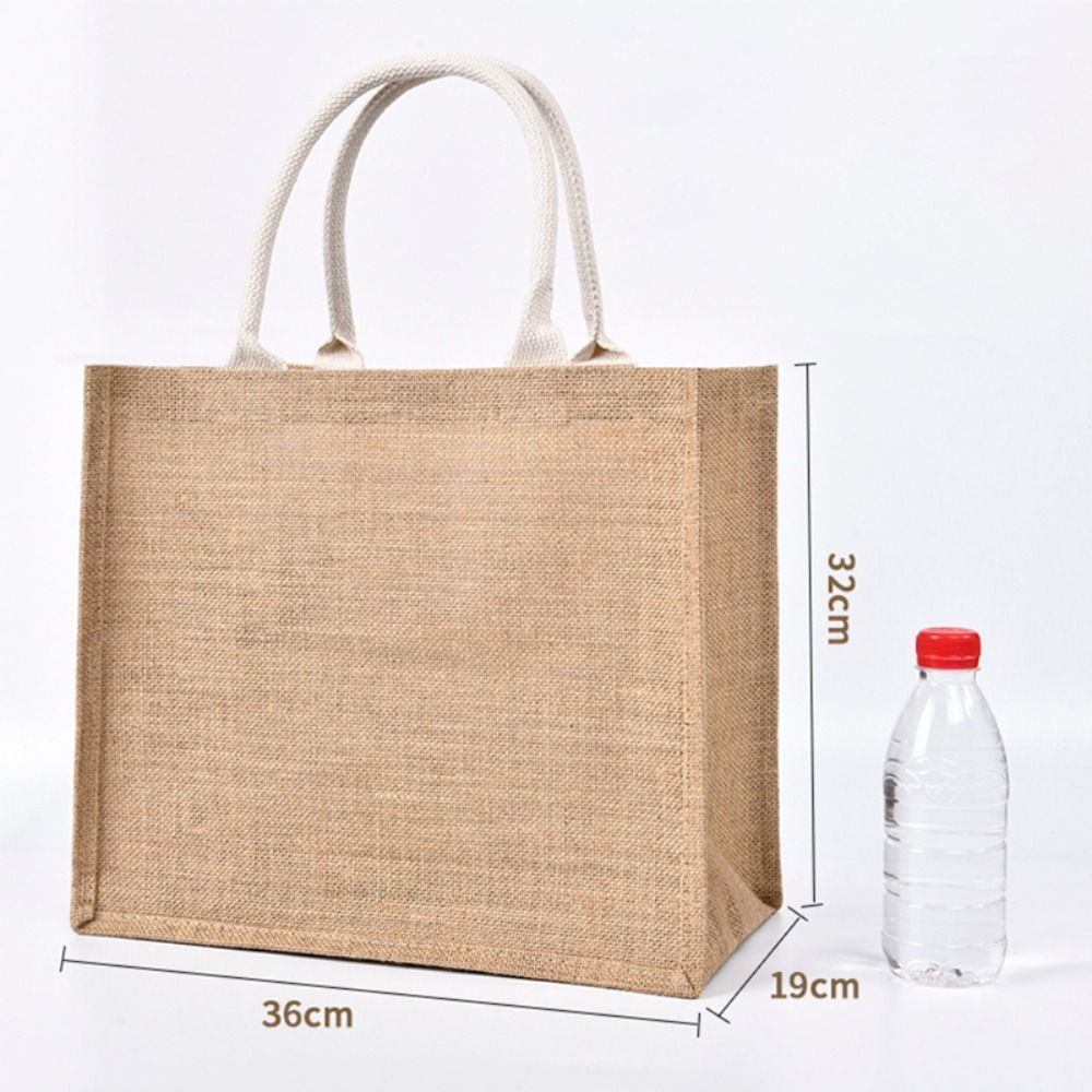 HUAN Vẽ Tay Túi vải lanh nữ Di động Đay Túi Tote Vải Bố Nhiều kích cỡ Cổ điển Túi nhiều lớp Phụ nữ - 2