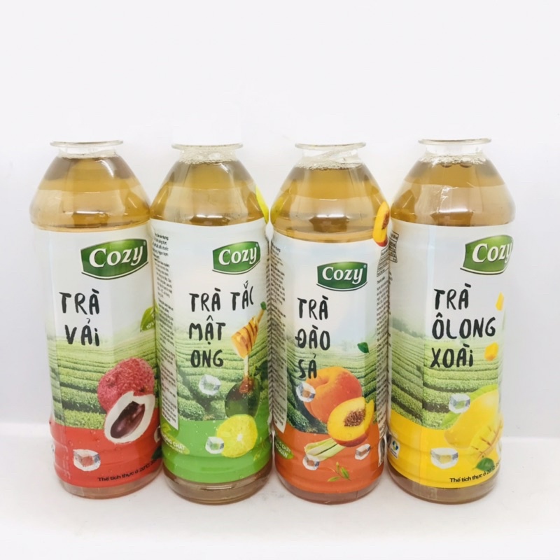 Trà Hoa Quả Cozy chai uống liền 350ml. Đủ vị Đào/Vải/Ô long/Tắc