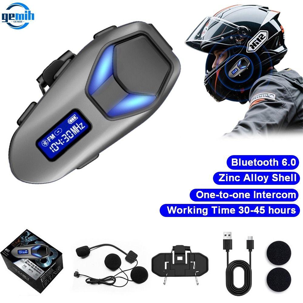 GEMIH Vỏ hợp kẽm Tai nghe Bluetooth cho mũ bảo hiểm xe máy Chức năng liên lạc nội bộ Bluetooth 6.0 Tai nghe dành cho người đi xe đạp Thời gian chờ lâu Chống thấm nước theo tiêu chuẩn IP65 Tai nghe xe máy Lái xe máy Giá 662,000 Đồng*Miễn phí vận chuyển