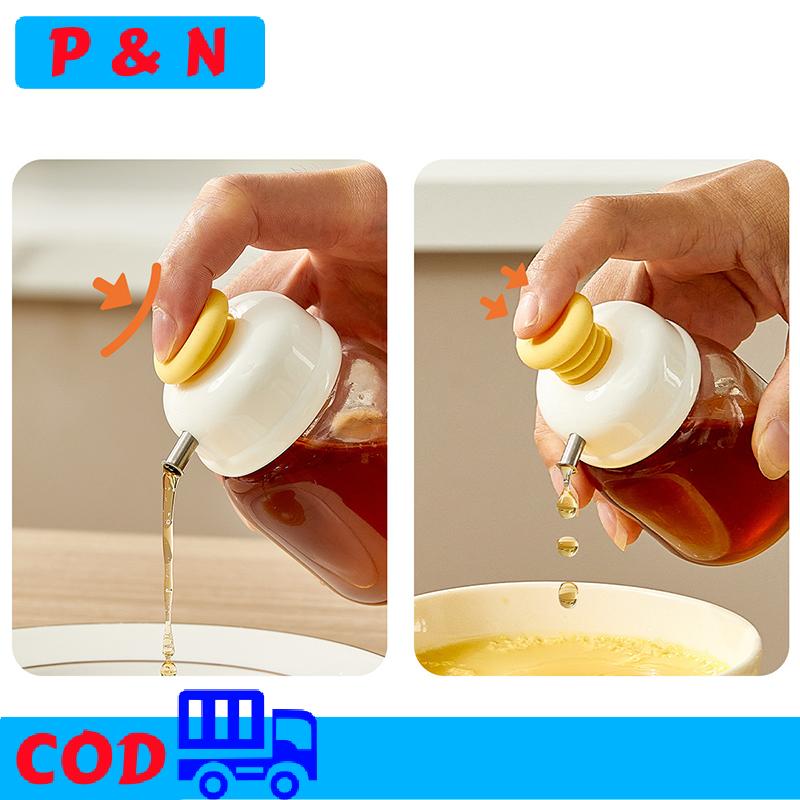 P&N 100ml dầu ăn Jar chai thủy tinh loại Báo Chí gia vị lưu trữ chai gia vị Đồng hồ đo kiểm soát dầu chai