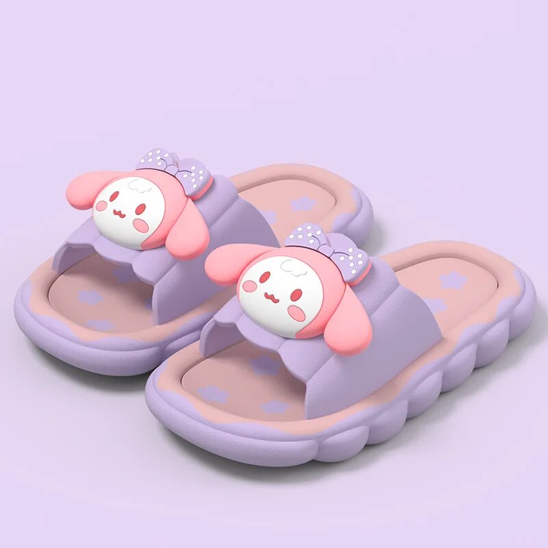 [OLIPOD] Sandales et pantoufles pour enfants My Melody Sanrioed, Cinnamoroll et Kuromi Kawaii, coordonnantes, mignonnes, dessin animé, maison, été, filles