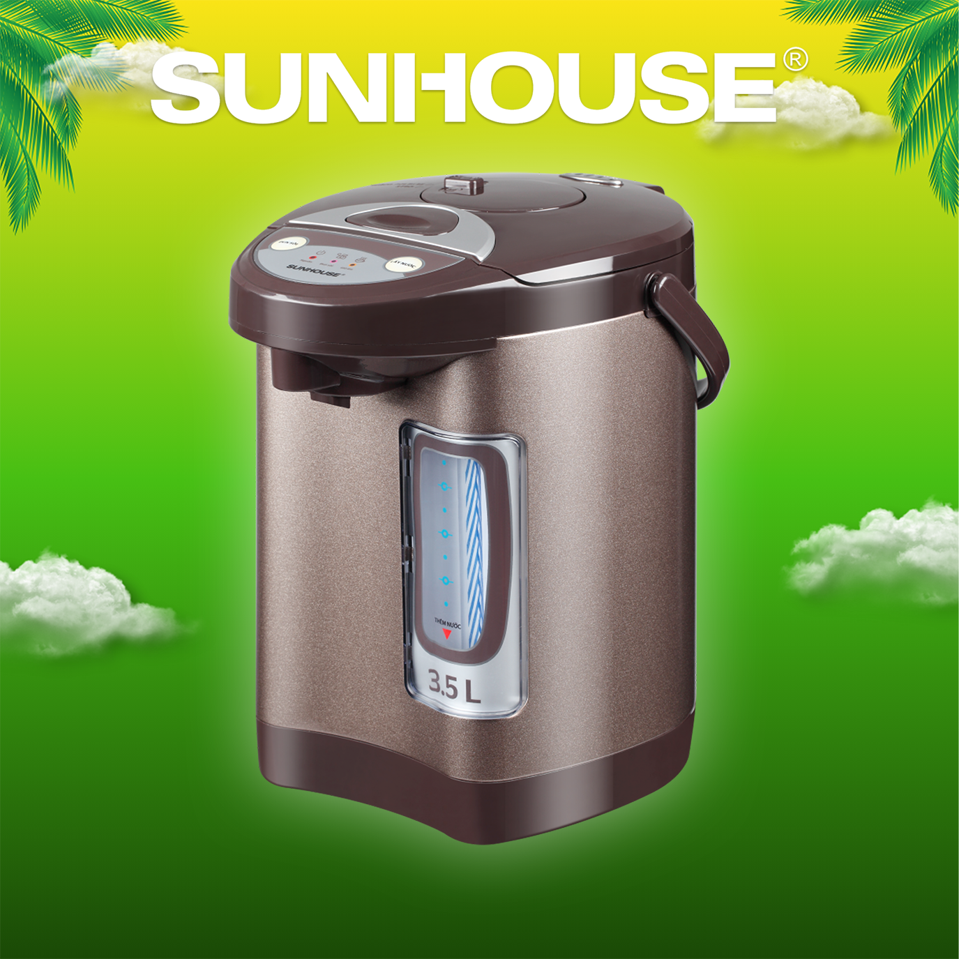 Bình thuỷ điện 3.5l sunhouse shd1535c - bảo hành chính hãng 12 tháng
