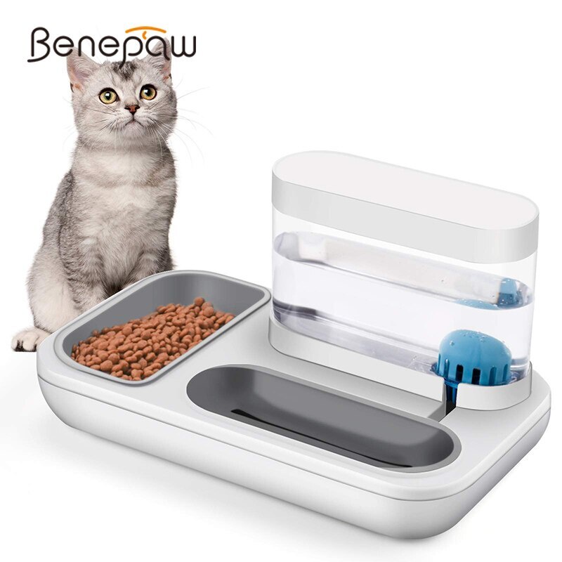 Benepaw Puppy Cat Bowl Food Water 2 in1 Detachable Anti Spill nonslip Base Small Dog Feeder Kitten Water Gravity Dispenser 1.5L ราคา 806 บาท*ส่งฟรี