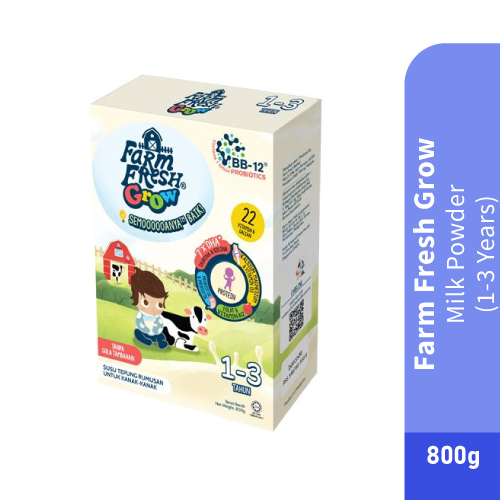 FARM FRESH Grow Milk Powder 1-3 Years 800G- Farm Fresh Milk PowderMilk Powder Susu Baby 1 3 TahunSusu Tepung (奶粉）
