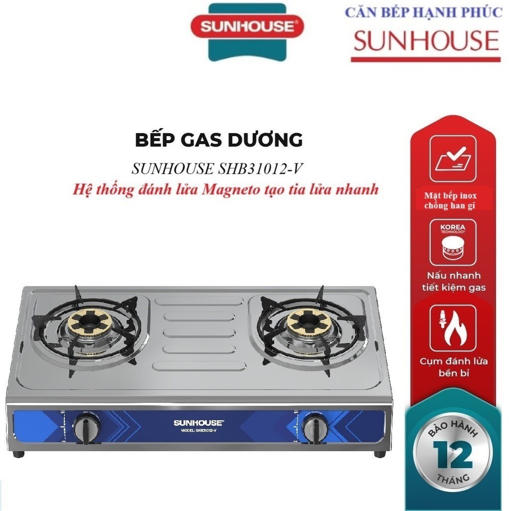 BẾP GAS DƯƠNG SUNHOUSE SHB31012-V