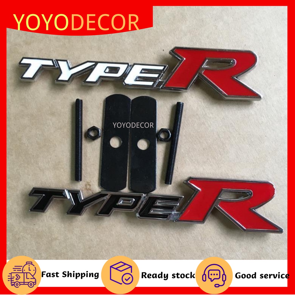 HOT Honda Type R Logo Emblem Grill tyrer metal alloy for civic accord jazz and universal car