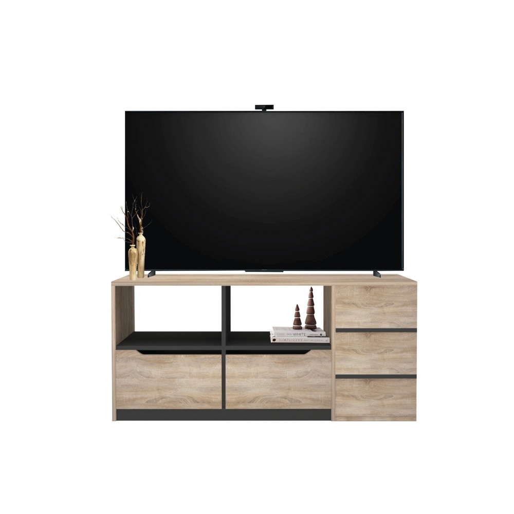 G.House Online DELICATO ชั้นวางทีวี 2 ลิ้นชัก รุ่น BEECH ขนาด 120X39X50ซม.สีบีช-เทา ของแท้ ราคา 2,148 บาท*ส่งฟรี