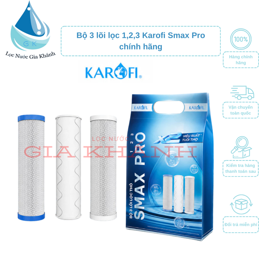 Bộ lõi lọc thô 123 Karofi smax pro chính hãng- hiệu suất cao
