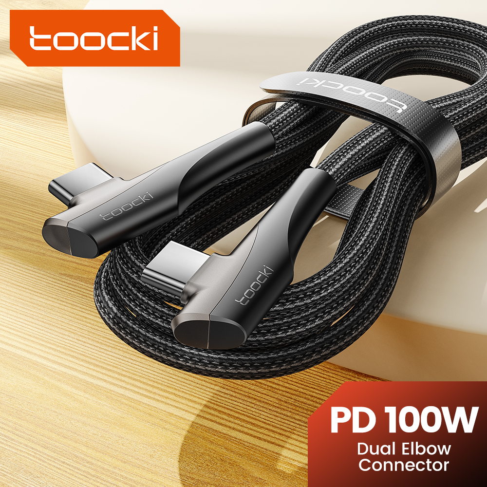 Toocki 60W/100W 5A 90 ° siêu nhanh Cáp sạc trò chơi di động Type-C cáp sạc cho điện thoại di động Samsung Cáp sạc, truyền dữ liệu Sạc