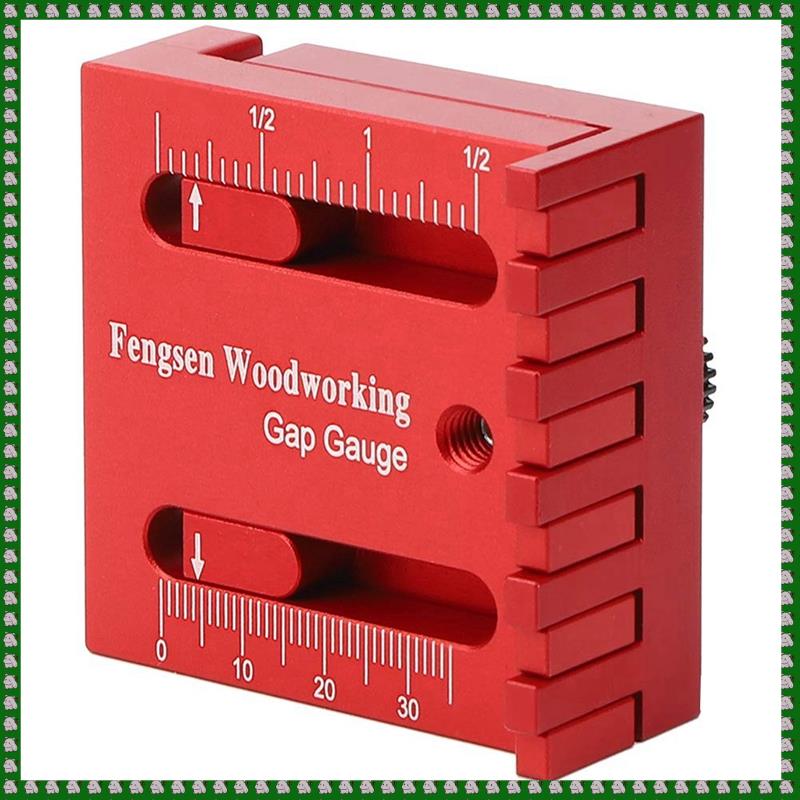 (CEUO) Woodworking Gaps Gauge,Depth Measuring Sawtooth Ruler,Mini Aluminum Alloy Saw Slot Adjuster,Line Ruler Marking Gauge