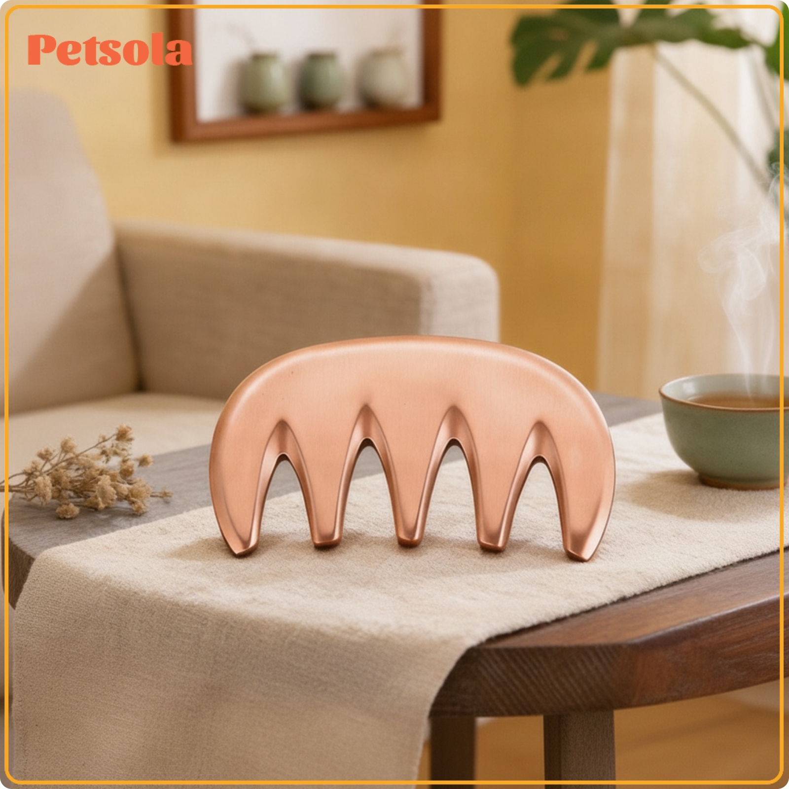 petsola Curved Five-Tooth Massage Comb Portable Metal Massage Comb Lightweight Manual Scalp Massager Ergonomic ราคา 3,519 บาท*ส่งฟรี