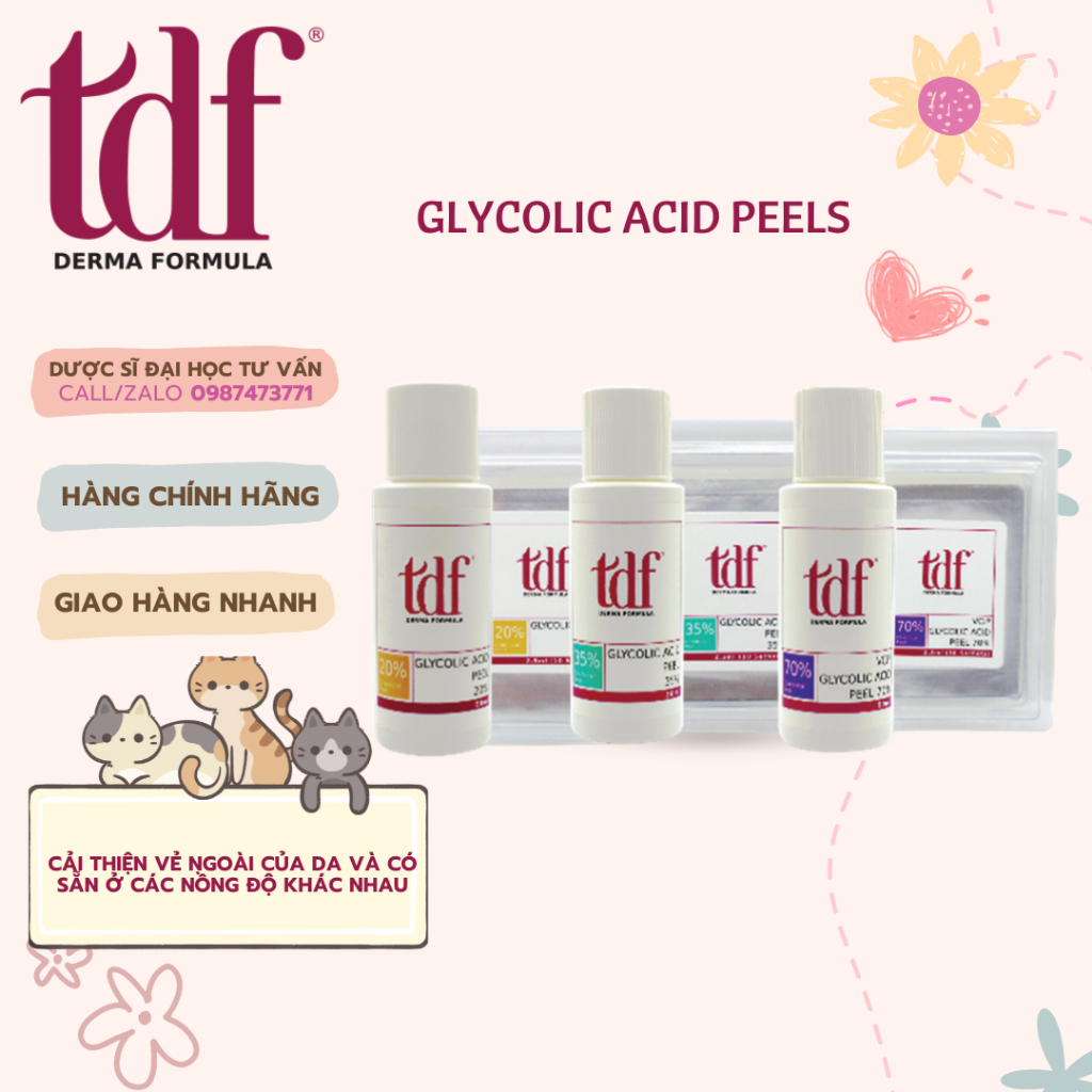 TDF Peel Glycolic acid 20% 35% 70% thay da sinh học