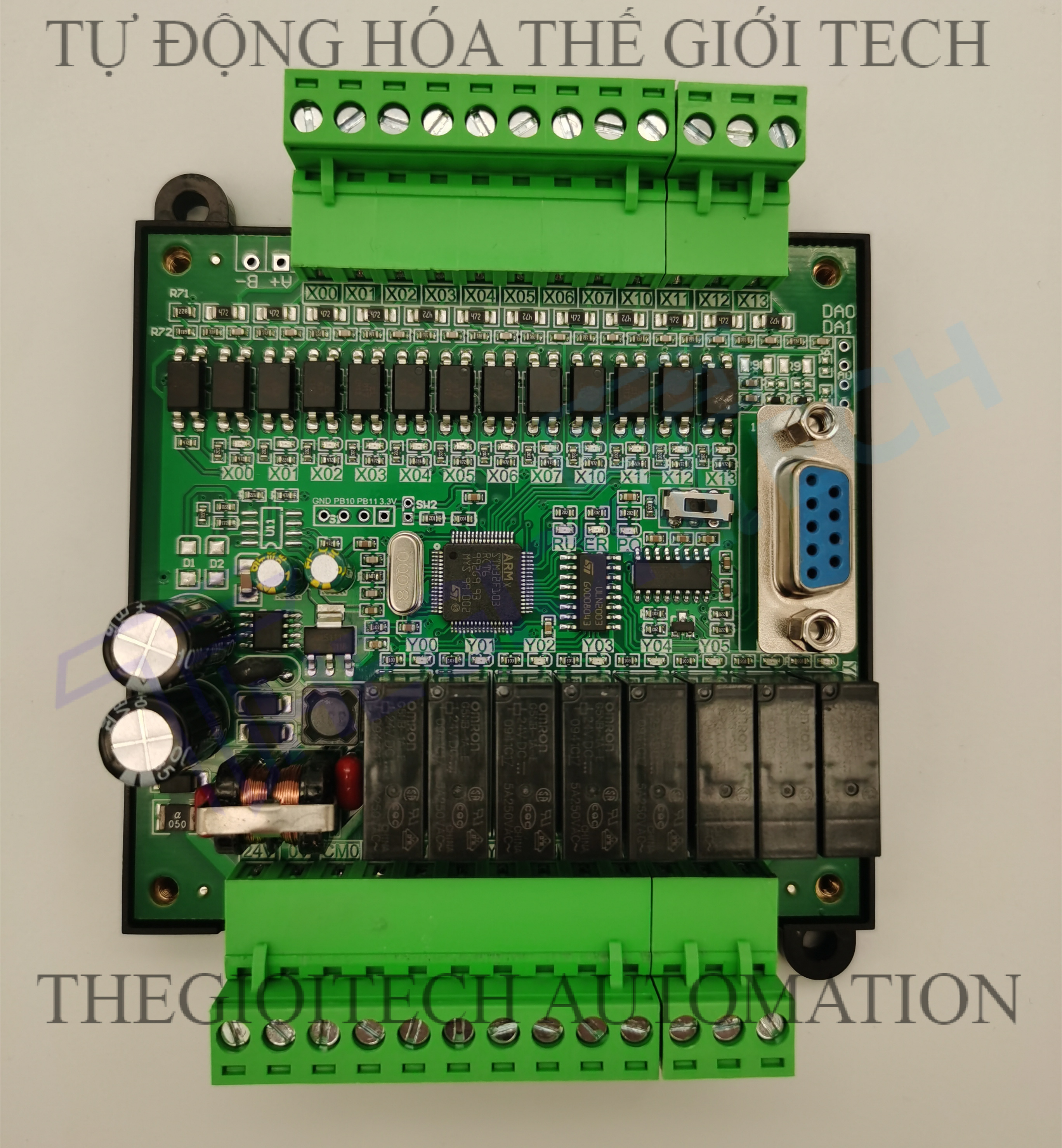 Board mạch PLC HK FX1N 20MR CFB- 12 Input/8 Output RELAY  RS232/RS485  Mạch trần & Có vỏ gắn ray  DC24V,  GX Works2 Mitsubishi - 1N-20MR-CFB đế