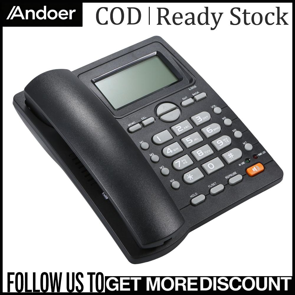 Andoer โทรศัพท์ตั้งโต๊ะแบบมีสายโทรศัพท์พื้นฐานพร้อมหมายเลขประจำตัวผู้โทรหน้าจอ LCD ปรับความสว่างได้สีดำ (สายโทรศัพท์ของสหรัฐฯ) ราคา 413 บาท*ส่งฟรี