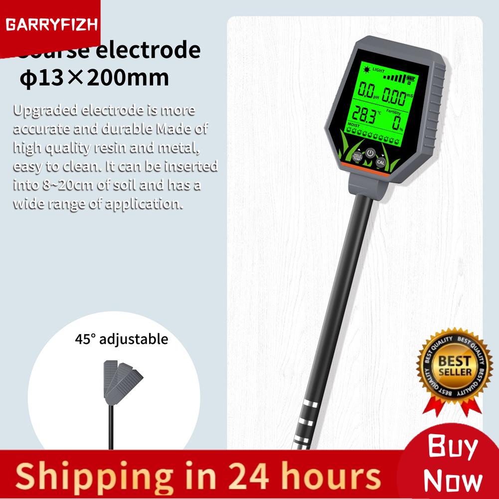 Multifunctional High Accurancy Soil PH Tester Soil EC Test Tool Handheld Soil Detect Device Soil PH/EC/Sunlight Intensity/Fertility/Temperature/Moisture Detector Garden Planting Soil Detector ราคา 2,406 บาท*ส่งฟรี