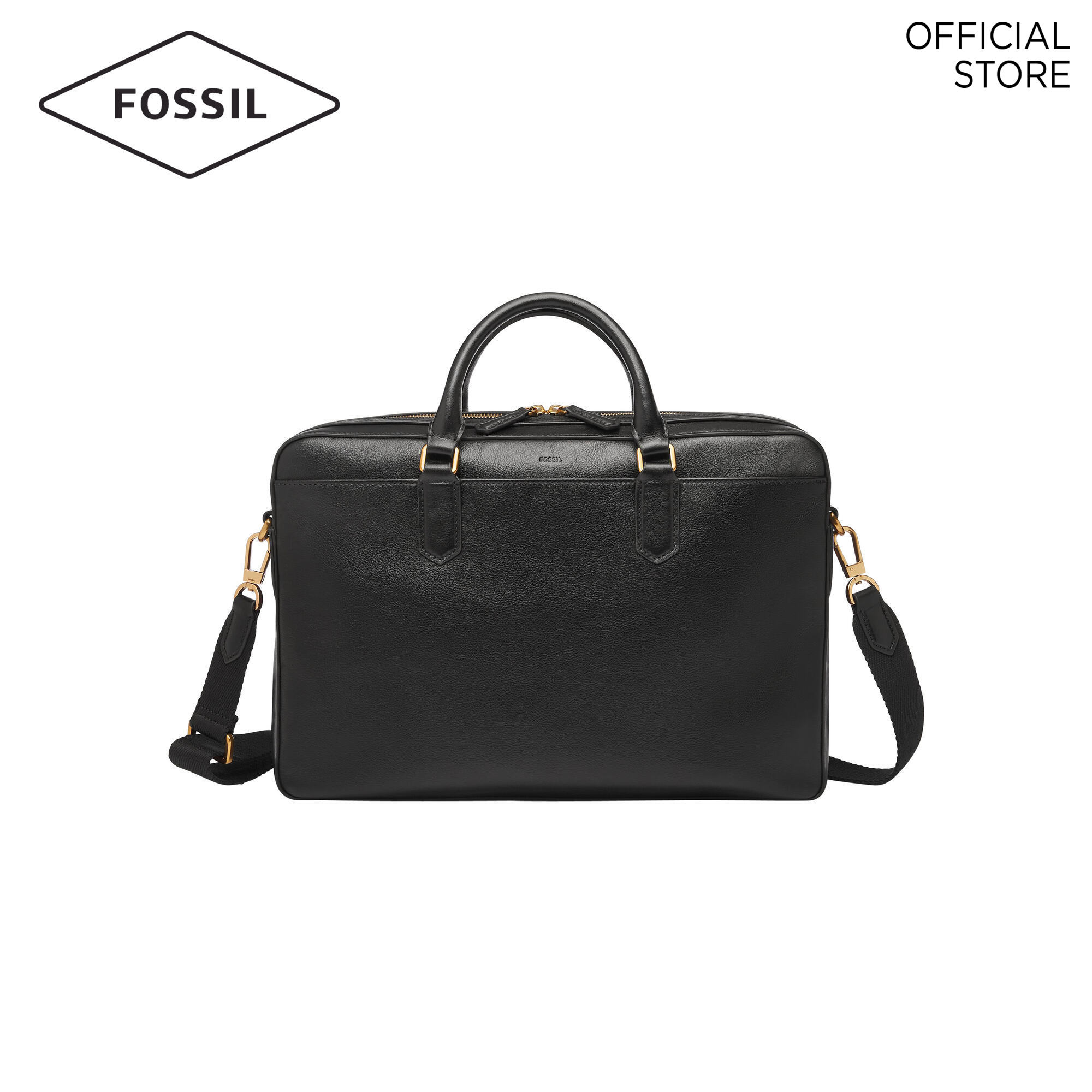 Fossil leather laptop hot sale bag men's