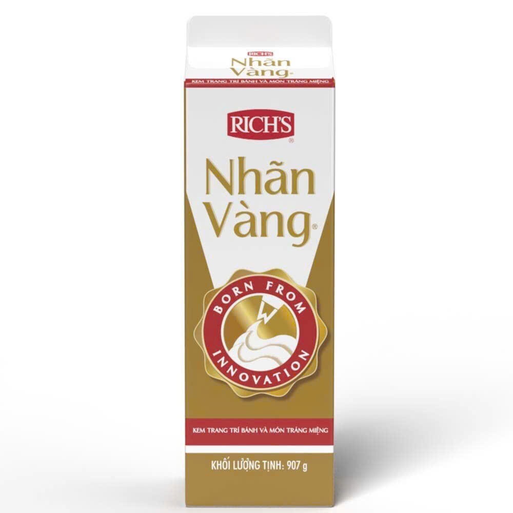 Kem TOPPING trang trí bánh GOLD LABEL nhãn vàng RICH'S - Hộp 1L