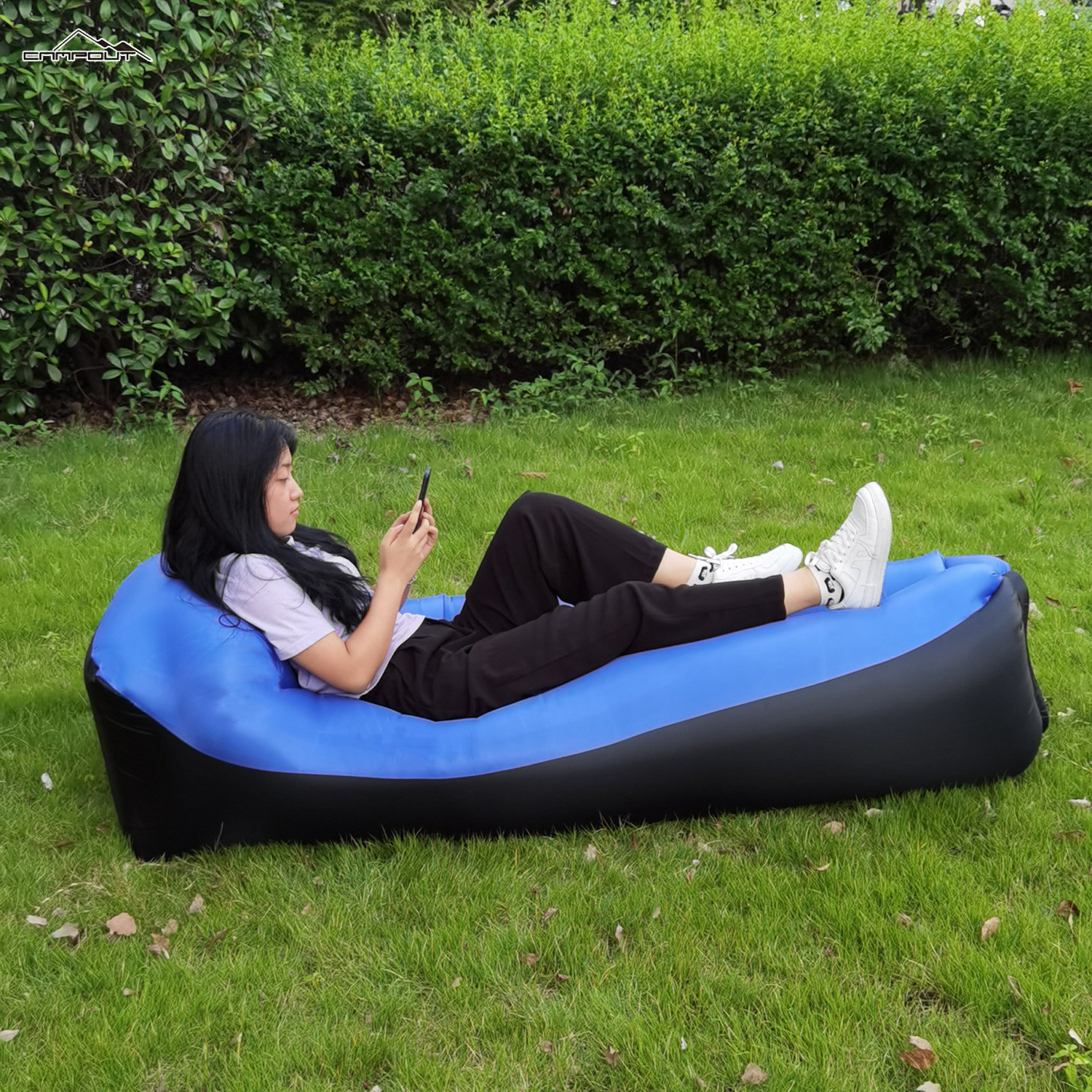 【CAMPOUT】Single Folding Lazy Sofa Outdoor Portable Travel Air Sofa Bed Backcountry Camping Sleeping Bag Inflatable Bed ราคา 278 บาท*ส่งฟรี