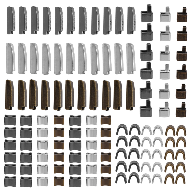 () 120 Pieces Metal Zipper Slider,4 Sizes Zipper Bottom Sliders Retainer Insertion Pin,Zipper Stopper Repair Tool Kit