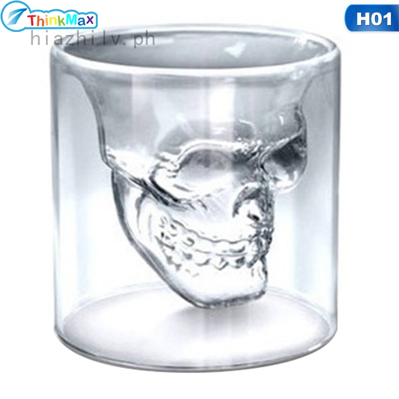 hiazhilv Crystal Skull Head Vodka Shot Whiskey Wine Drinking Glass Decanter Cup Faddish ราคา 25 บาท*ส่งฟรี