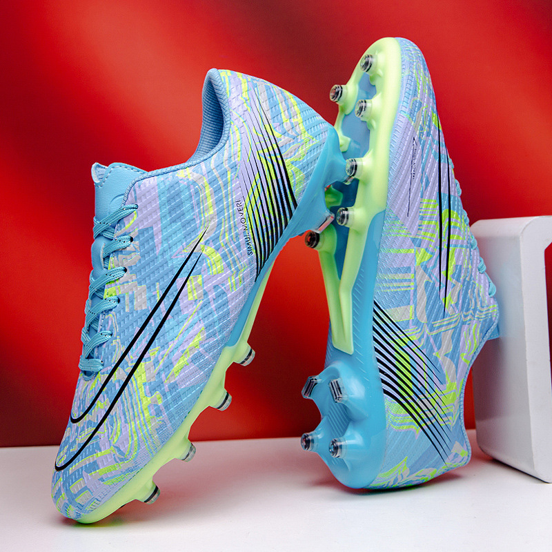 Low-Top Football Shoes Tf Broken Nails Men's And Women's Children's Ag Nails Artificial Lawn Leather Feet Campus Student Competition Football Shoes Men's