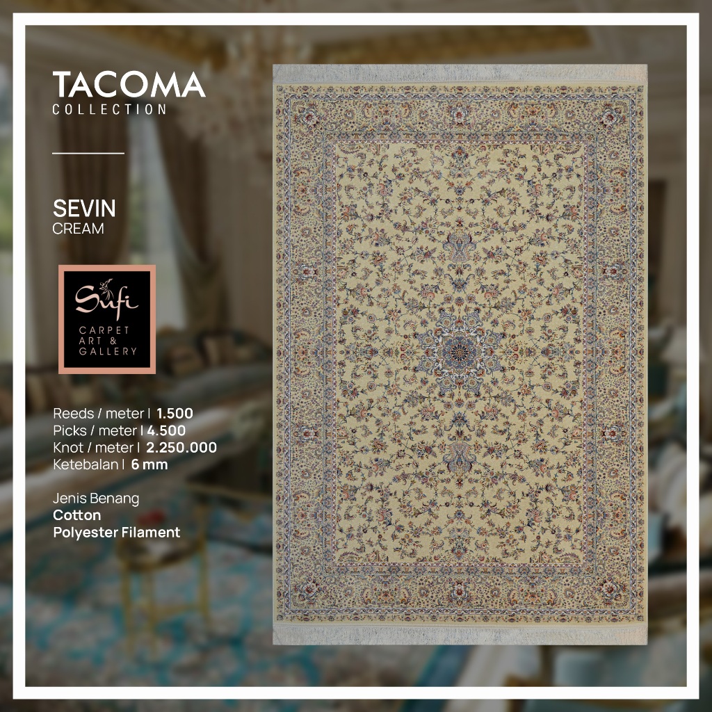 Karpet Lantai Jumbo Motif Design Persian Iran Premium Klasik Tacoma Sevin 300x400 Cm