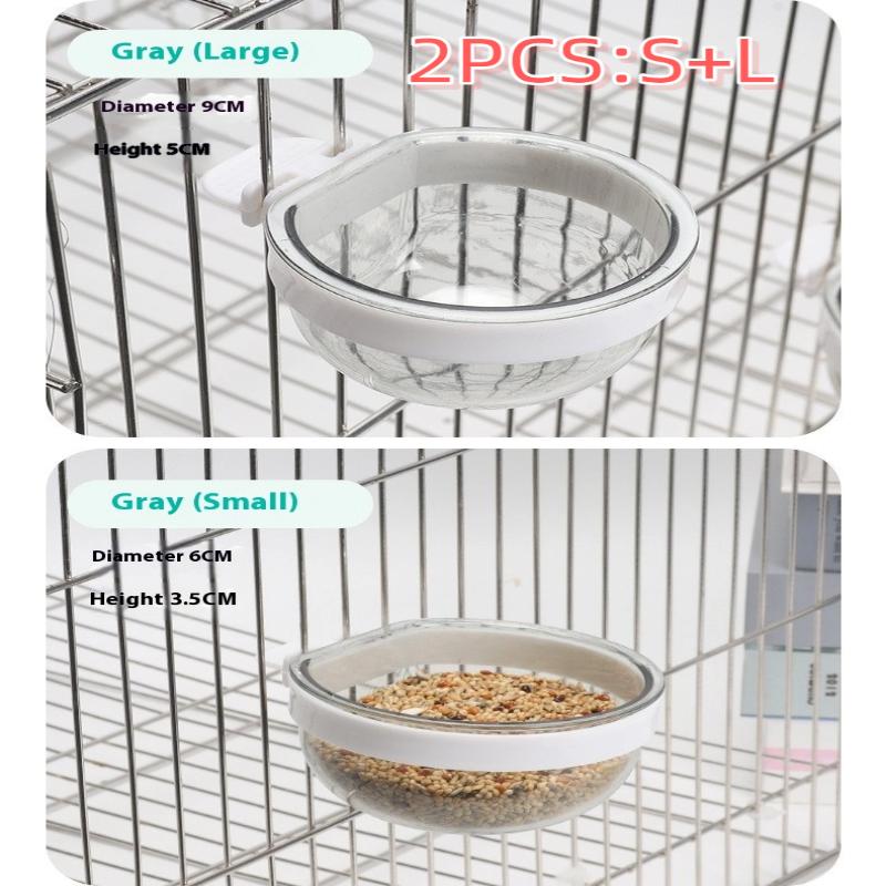 [HUSTOM] COD Bird Feeding Bowl Detachable Transparent Bowl Plastic Food Cup For Cage Convenient Hanging Seed Water Feeder For Parrots - 9