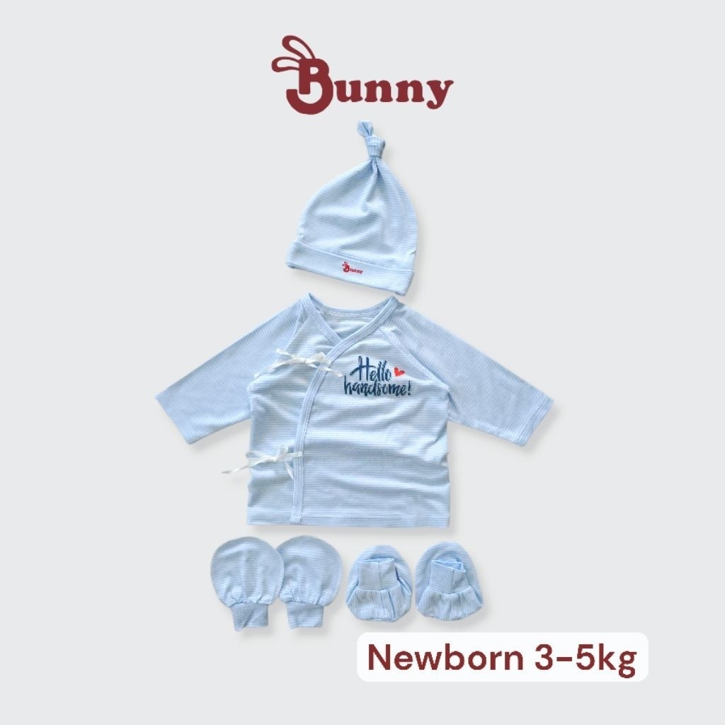 Set áo newborn 4 món chất thun Modal ice cool Bunnybaby cho bé trai chất cho bé 3-5kg
