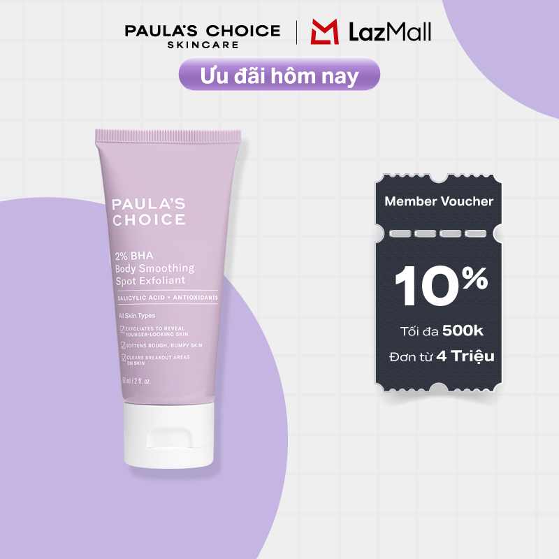 Kem dưỡng thể hỗ trợ giảm mụn và làm mịn da Paula's Choice 2% BHA Body Smoothing Spot Exfoliant 60ml mã 5706