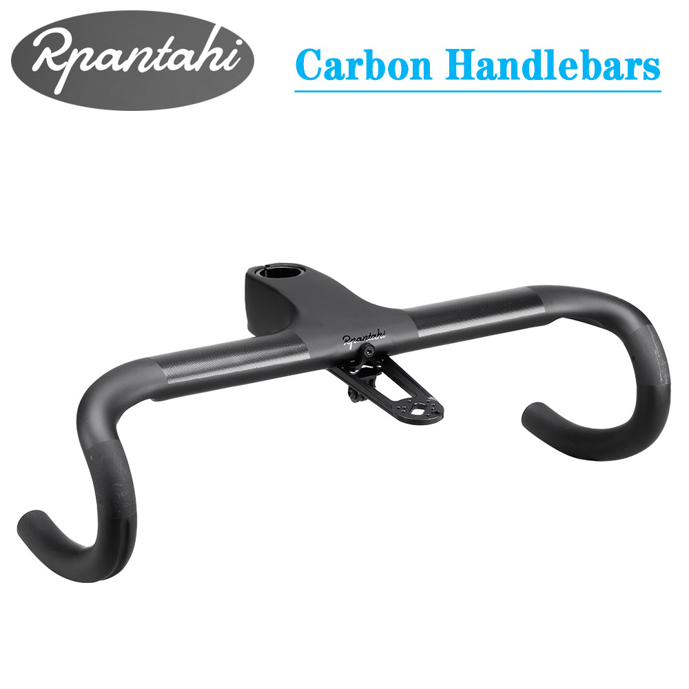  Ghi Đông Carbon Xe Đạp Road RPANTAHI OD2 Tích Hơp Càng Đơ 28,6mm 31,8m Kèm Pad Đồng Hồ Kích Thước 360 380 400 420MM 