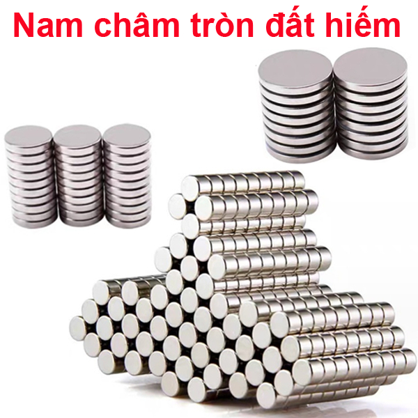 Nam châm đất hiếm tròn không lỗ siêu hút