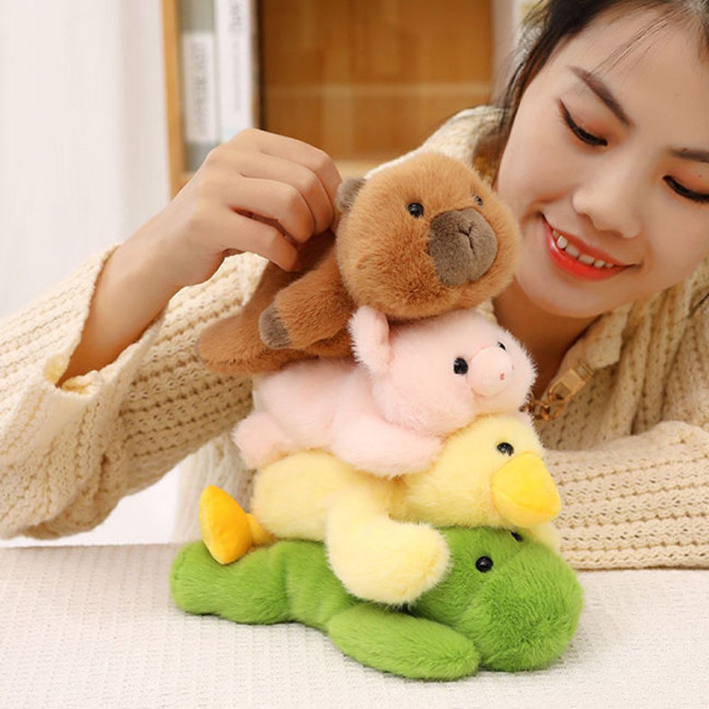 EMERRY Tư thế nằm Búp bê vải bông capybara Chim Cánh Cụt Hà Mã Đồ chơi mô phỏng động vật Dễ thương Vịt Vàng Búp bê capybara nhồi bông Quà tặng sinh nhật
