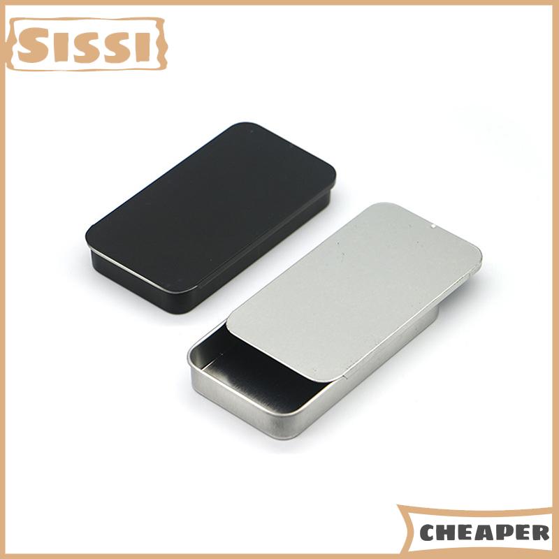 Sissi Hộp thiếc nhỏ rỗng hình chữ nhật bằng kim loại hộp đựng kẹo đẩy thiếc hộp đựng