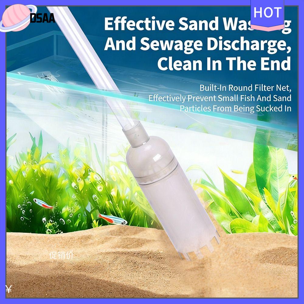 DSAA Máy bơm Máy làm sạch sỏi hồ cá Đầu phun lọc Siphon Máy bơm thay nước Tiện lợi Dụng cụ vệ sinh bể cá Đồ dùng cho bể cá