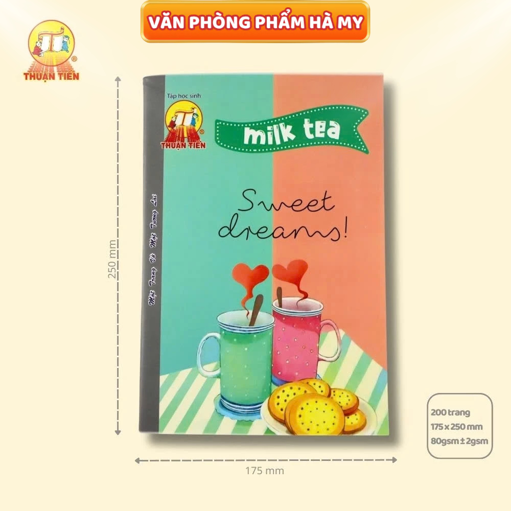Tập Sinh Viên Thuận Tiến 200 Trang Milk Tea 80Gsm 4 Ôly Ngang